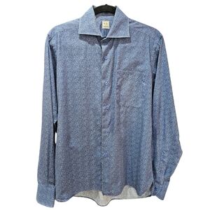 Ike Behar Mens Micro Ditsy Floral Button Down Business Professional Shirt Size M